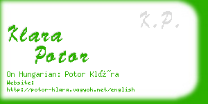 klara potor business card